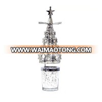 Classical Design Silver Snowflake Metal Hollow Rotary Christmas Tree Candle Holder