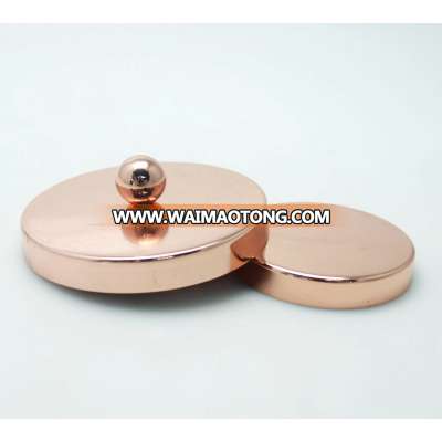 Decorative rose gold metal lid cap with dome top for glass jars