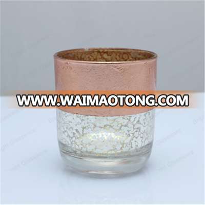 Top promotion decorative candle jar gold glass votive holder wholesale