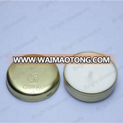 Modern new style gold beauty round aluminum wax candle jar can